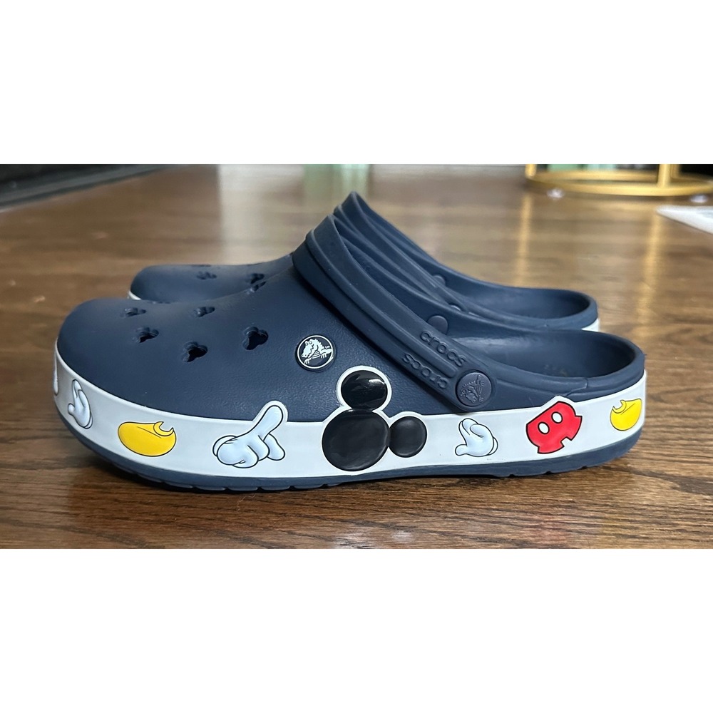 Crocs Mickey Mouse Clogs Unisex M7 W9 Navy Disney Clog Sandals Comfort Slip On